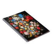 Vaas van bloemen met juwelen, munten en schelpen,  notitieboek (Rechterzijde)