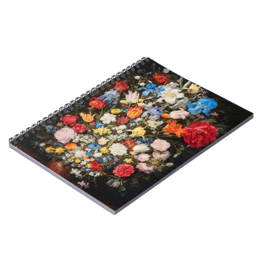 Vaas van bloemen met juwelen, munten en schelpen,  notitieboek (Linkerzijde)