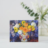 Vaas van Dahlias Théo van Rysselberghe Briefkaart (Staand voorkant)