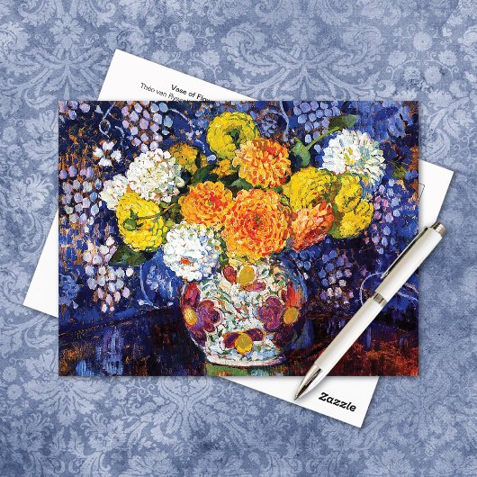 Vaas van Dahlias Théo van Rysselberghe Briefkaart