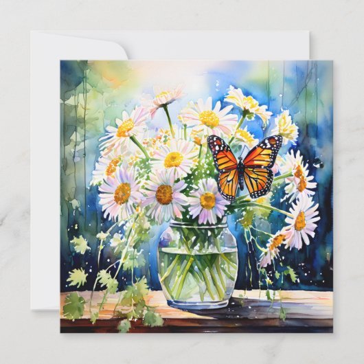 Vaas van madeliefjes  Bloemen Blank Kaart (Voorkant)