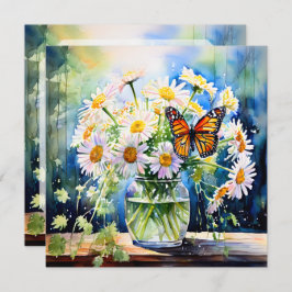 Vaas van madeliefjes  Bloemen Blank Kaart