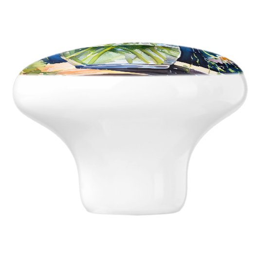 Vaas van madeliefjes  Bloemen Keramische Knop (Zijkant)