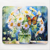 Vaas van madeliefjes  Bloemen Muismat (Voorkant)