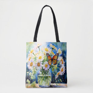 Vaas van madeliefjes  Bloemen Tote Bag