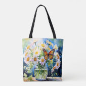 Vaas van madeliefjes  Bloemen Tote Bag (Achterkant)