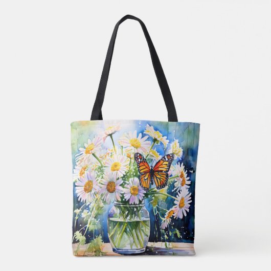 Vaas van madeliefjes  Bloemen Tote Bag (Achterkant)