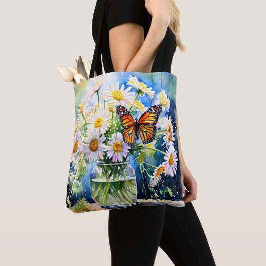 Vaas van madeliefjes  Bloemen Tote Bag (Dichtbij)