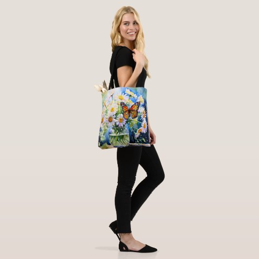 Vaas van madeliefjes  Bloemen Tote Bag (Op model)