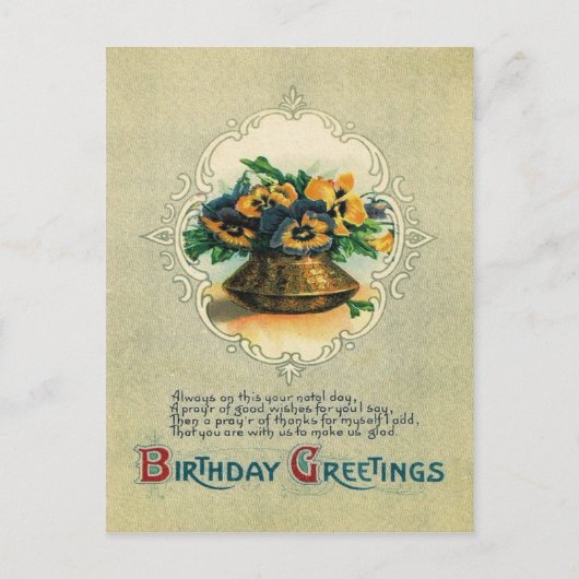 Vaas van Pansies Briefkaart (Voorkant)