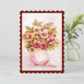 Vaas van Pansies Flat Vakantie Kaart (Staand voorkant)