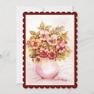 Vaas van Pansies Flat Vakantie Kaart