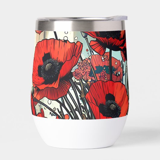  vaas van rode papavers (Links)