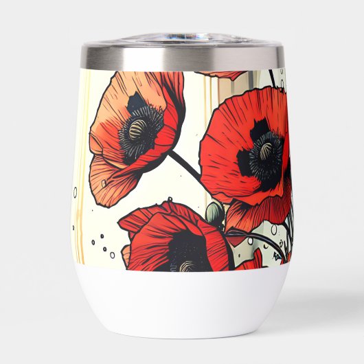  vaas van rode papavers (Voorkant)