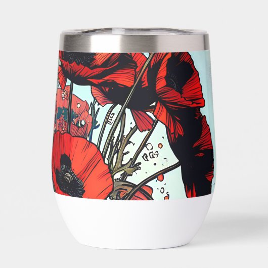  vaas van rode papavers (Achterkant)