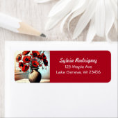  vaas van rode papavers etiket (Insitu)