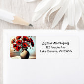  vaas van rode papavers etiket (Insitu)