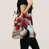  vaas van rode papavers tote bag (Dichtbij)