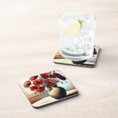  Vaas van Rode Poppies ai art Bier Onderzetter (Rechterzijde)