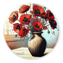 Vaas van Rode Poppies ai art