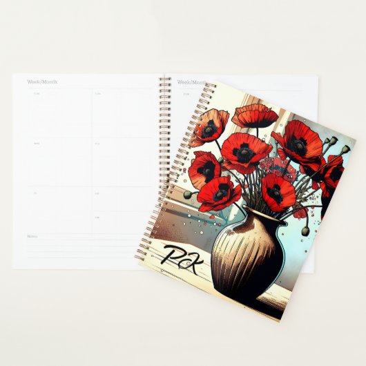  Vaas van Rode Poppies ai art Planner (Display)