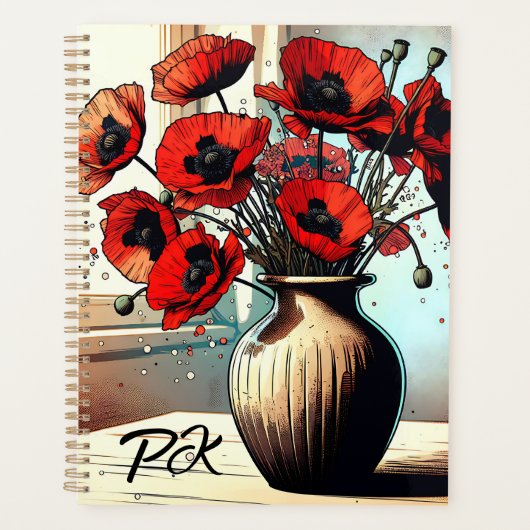  Vaas van Rode Poppies ai art Planner (Voorkant)
