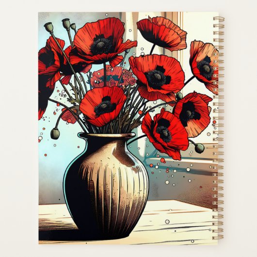  Vaas van Rode Poppies ai art Planner (Achterkant)