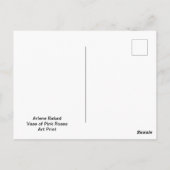 Vaas van roze rozen, briefkaart (Achterkant)
