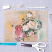 Vaas van Rozen en dahlia's door Auguste Renoir Tissuepapier (Craft)