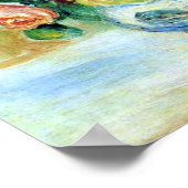 Vaas van Rozen en Dahlias door Renoir Print (Hoek)