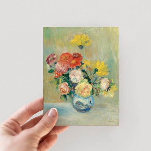 Vaas van Rozen en Dahlia's | Renoir Briefkaart