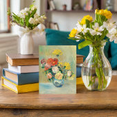 Vaas van Rozen en Dahlia's | Renoir Briefkaart