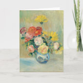 Vaas van Rozen en Dahlia's | Renoir Kaart (Voorkant)