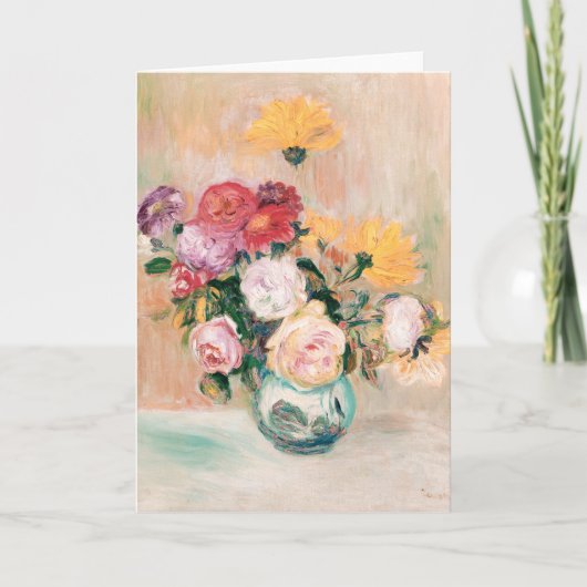 Vaas van Rozen en Dahlias, renoir Kaart (Voorkant)