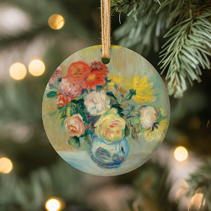 Vaas van Rozen en Dahlia's   Renoir Keramisch Ornament