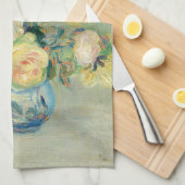 Vaas van Rozen en Dahlia's | Renoir Theedoek (Quarter Fold)