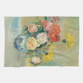 Vaas van Rozen en Dahlia's | Renoir Theedoek (Horizontaal)