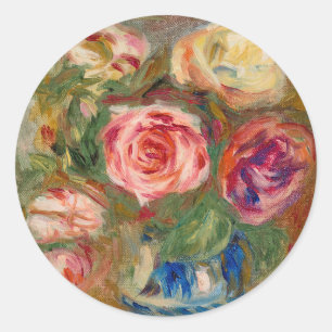 Vaas van Rozen   Renoir Ronde Sticker