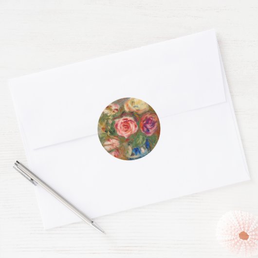 Vaas van Rozen | Renoir Ronde Sticker (Envelop)