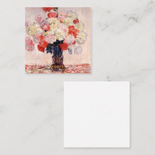 Vaas van volken door Claude Monet Vierkante Visitekaartje (Voorkant / Achterkant)