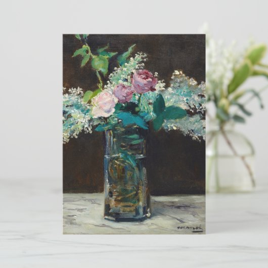 Vaas van witte lila's en Rozen | Édouard Manet (Staand voorkant)