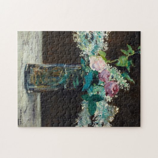 Vaas van witte lila's en Rozen | Édouard Manet Legpuzzel (Horizontaal)