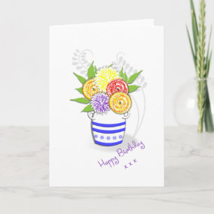  vaas van zomerbloemen kaart