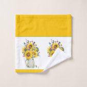Vaas van zonnebloemen bad handdoek (Wasdoekje)