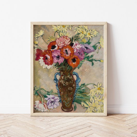Vaas Versierd met Anemonen | Louis Valtat Poster