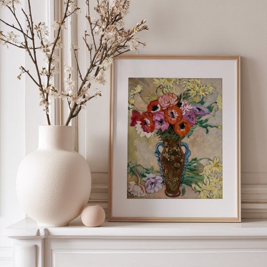 Vaas Versierd met Anemonen | Louis Valtat Poster