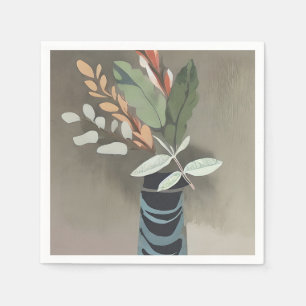 Vaatje van bladeren minimalistische kunst servet