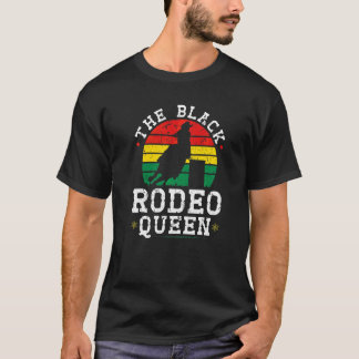 Vaatjessprint Afro-Amerikaanse Cowgirl Zwarte Rode T-shirt