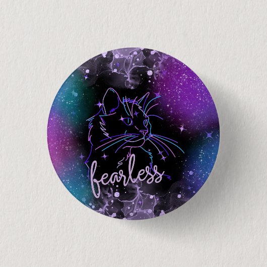 Vaatloze galaxkat ronde button 3,2 cm (Voorkant)