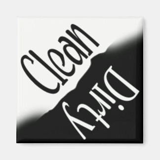 VAATWASMACHINE MAGNEET - VIERKANTE B&W